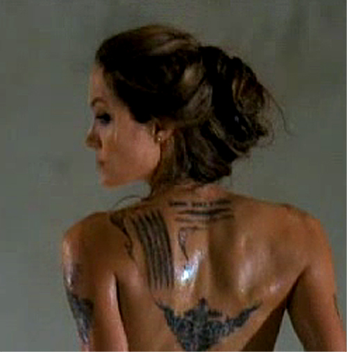 angelina jolie wanted tattoo. That#39;s Angelina Jolie, as a
